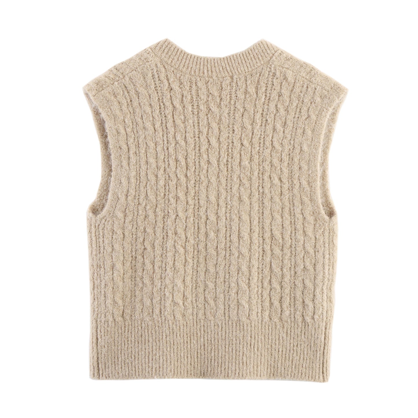 Sexy Autumn Winter V neck Twist Bandage Dress Artifact Knitted Pullover Vest Vest Loose Top Women