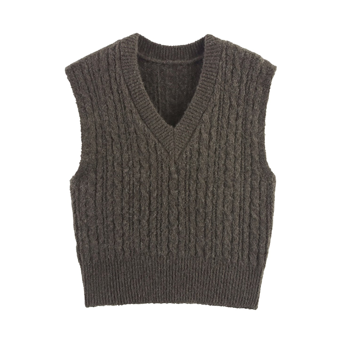 Sexy Autumn Winter V neck Twist Bandage Dress Artifact Knitted Pullover Vest Vest Loose Top Women