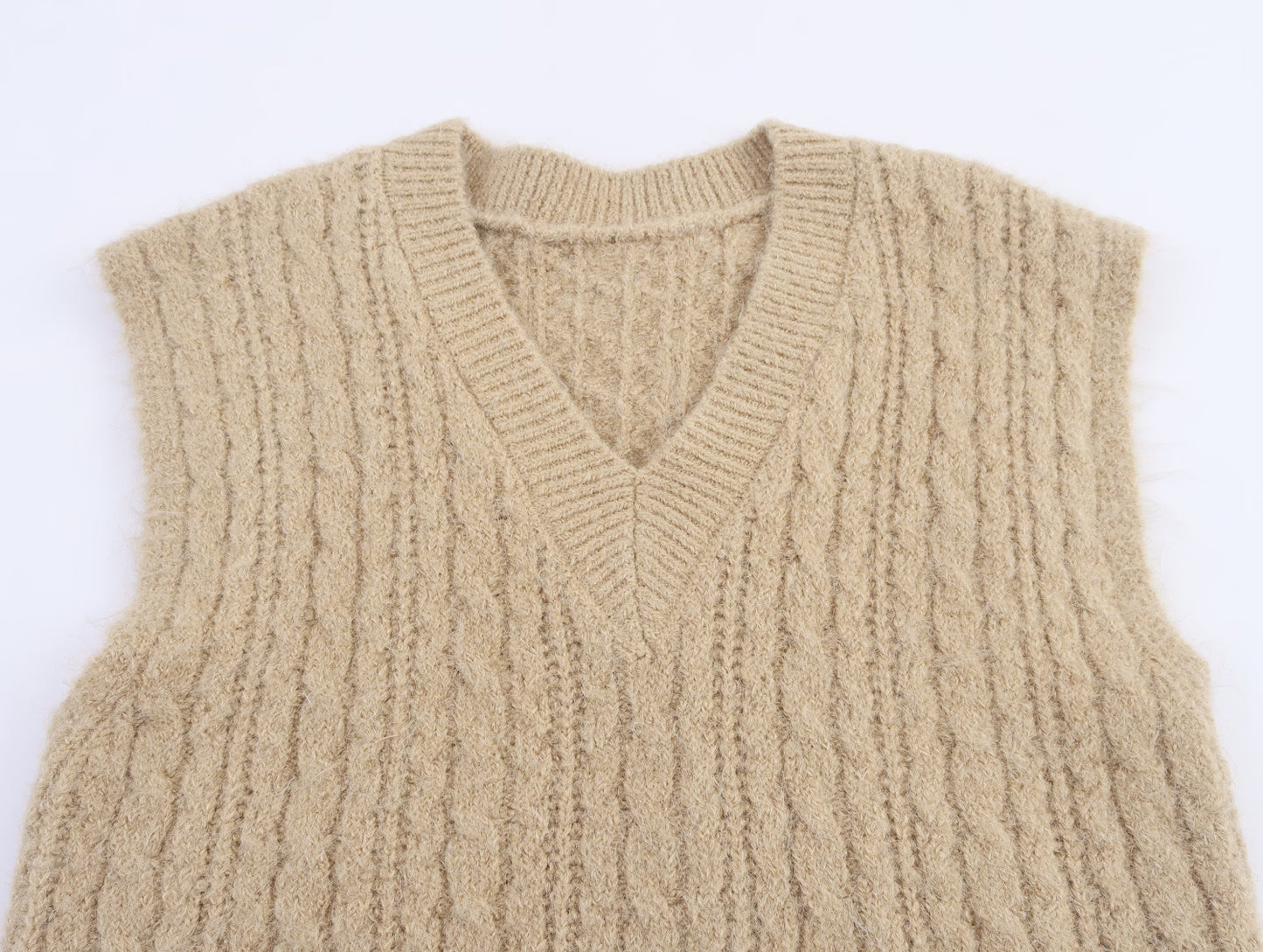 Sexy Autumn Winter V neck Twist Bandage Dress Artifact Knitted Pullover Vest Vest Loose Top Women