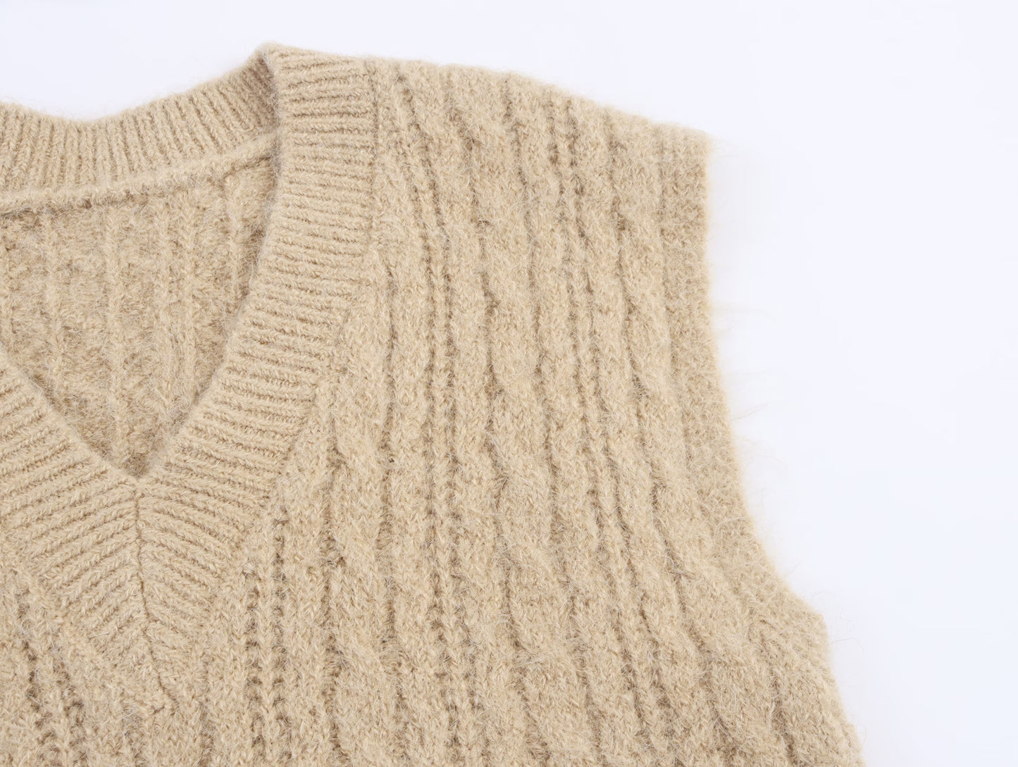 Sexy Autumn Winter V neck Twist Bandage Dress Artifact Knitted Pullover Vest Vest Loose Top Women