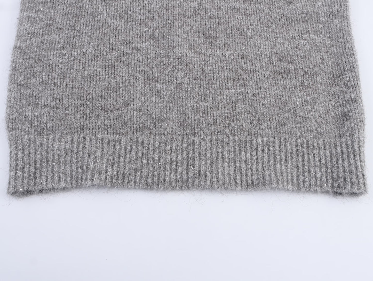 Women Clothing Autumn Simple All Match Sequined Back Slit round Neck Knitted Pullover Vest