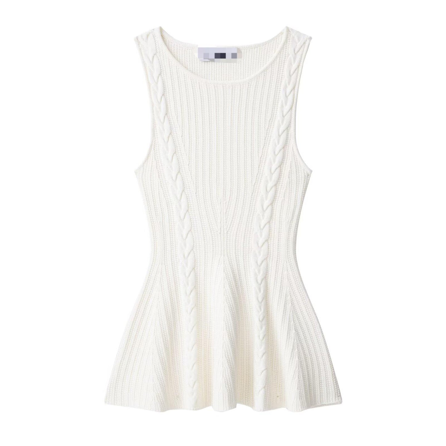 Fashionable Elegant Twisted Knitted Short Skirt Hem Top