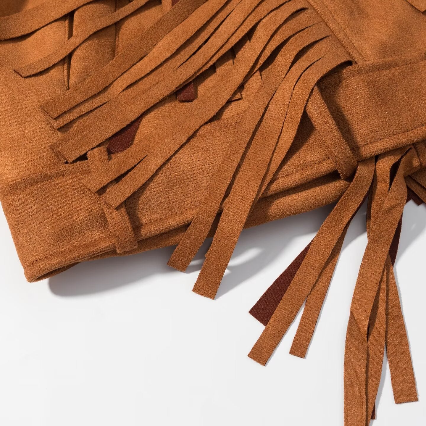 Women Clothing Autumn Winter Street Polo Collar Tassel Loose Jacket Coat