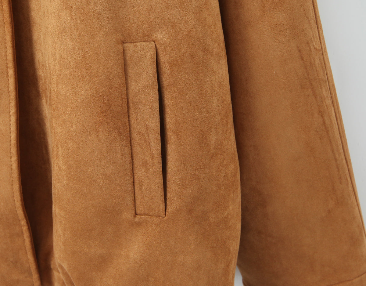 Autumn Retro Autumn Winter Warm Casual out Stand Collar Long Sleeve Jacket Women Coat