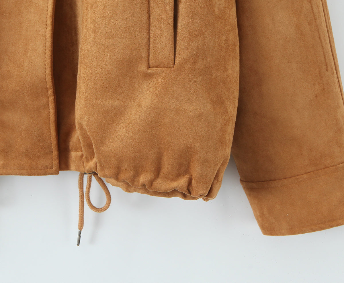 Autumn Retro Autumn Winter Warm Casual out Stand Collar Long Sleeve Jacket Women Coat