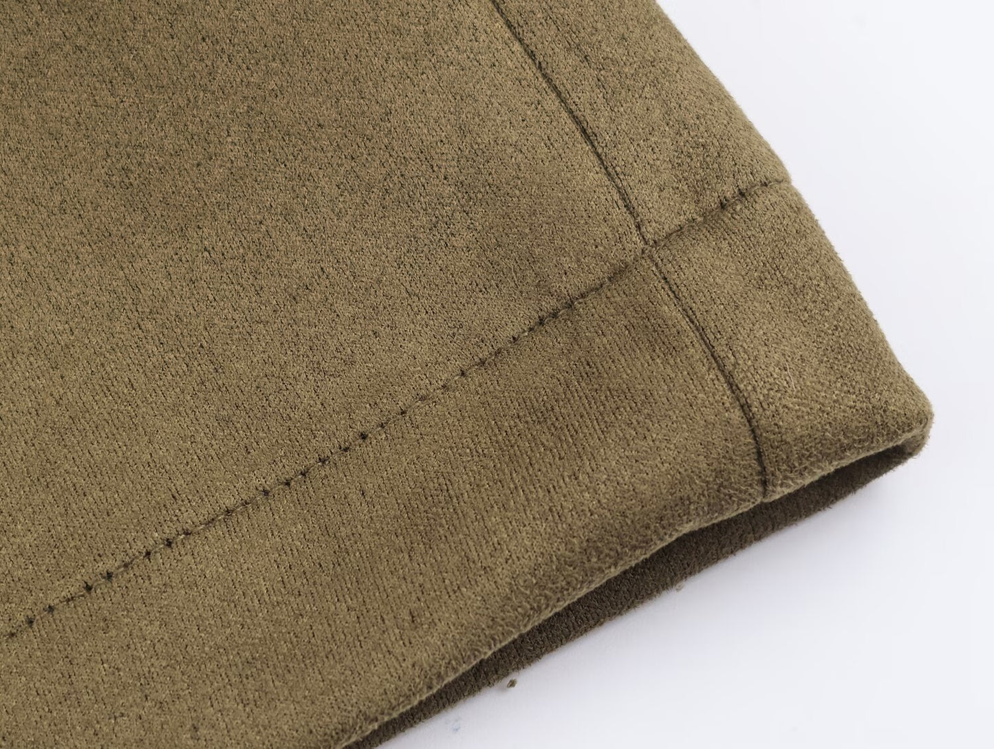 Women Clothing Autumn All Match Stand Collar Suede Effect Hooded Jacket Coat