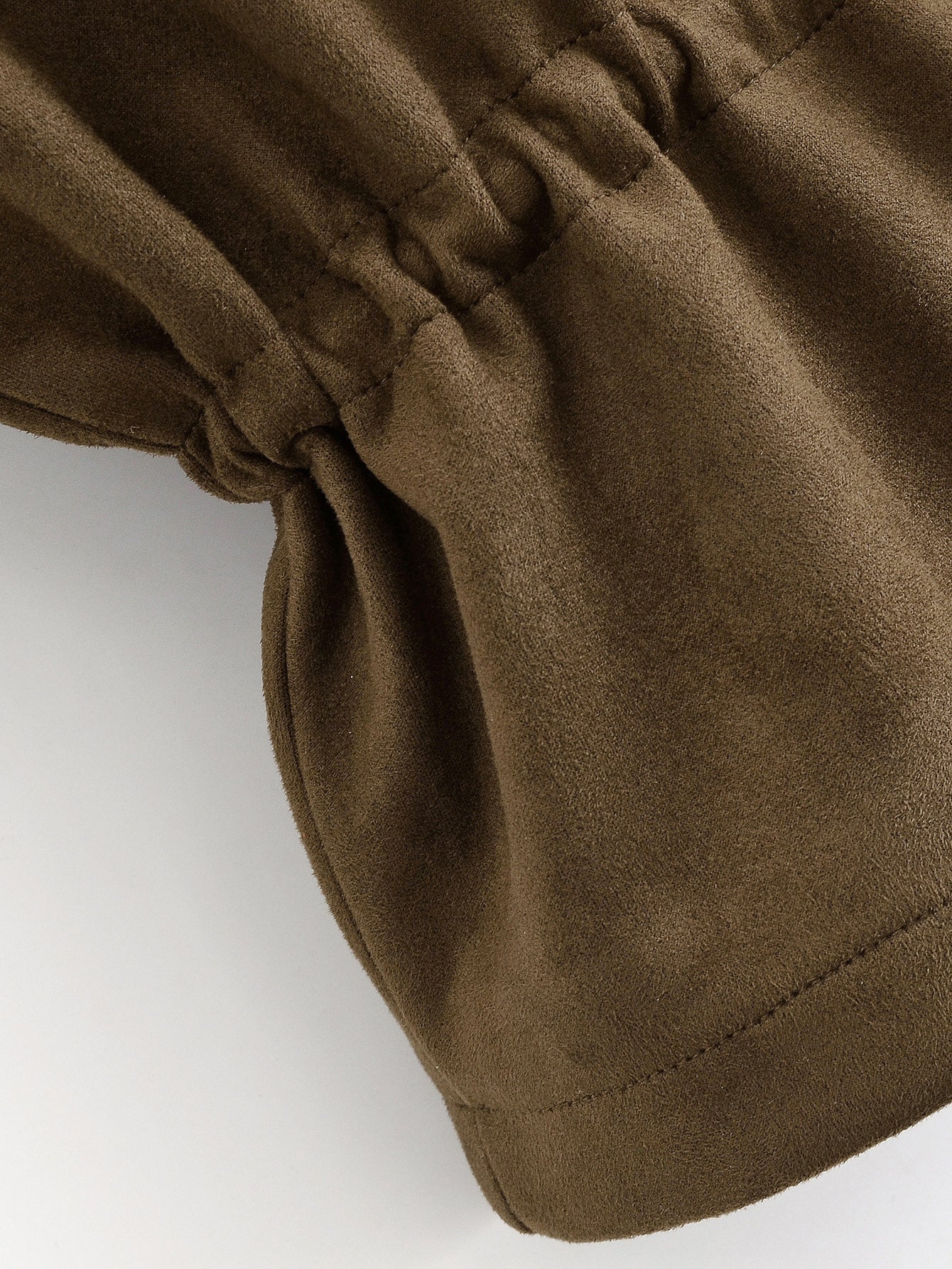 Women Clothing Autumn Urban Army Green Collared Drawstring Waist Design Coat