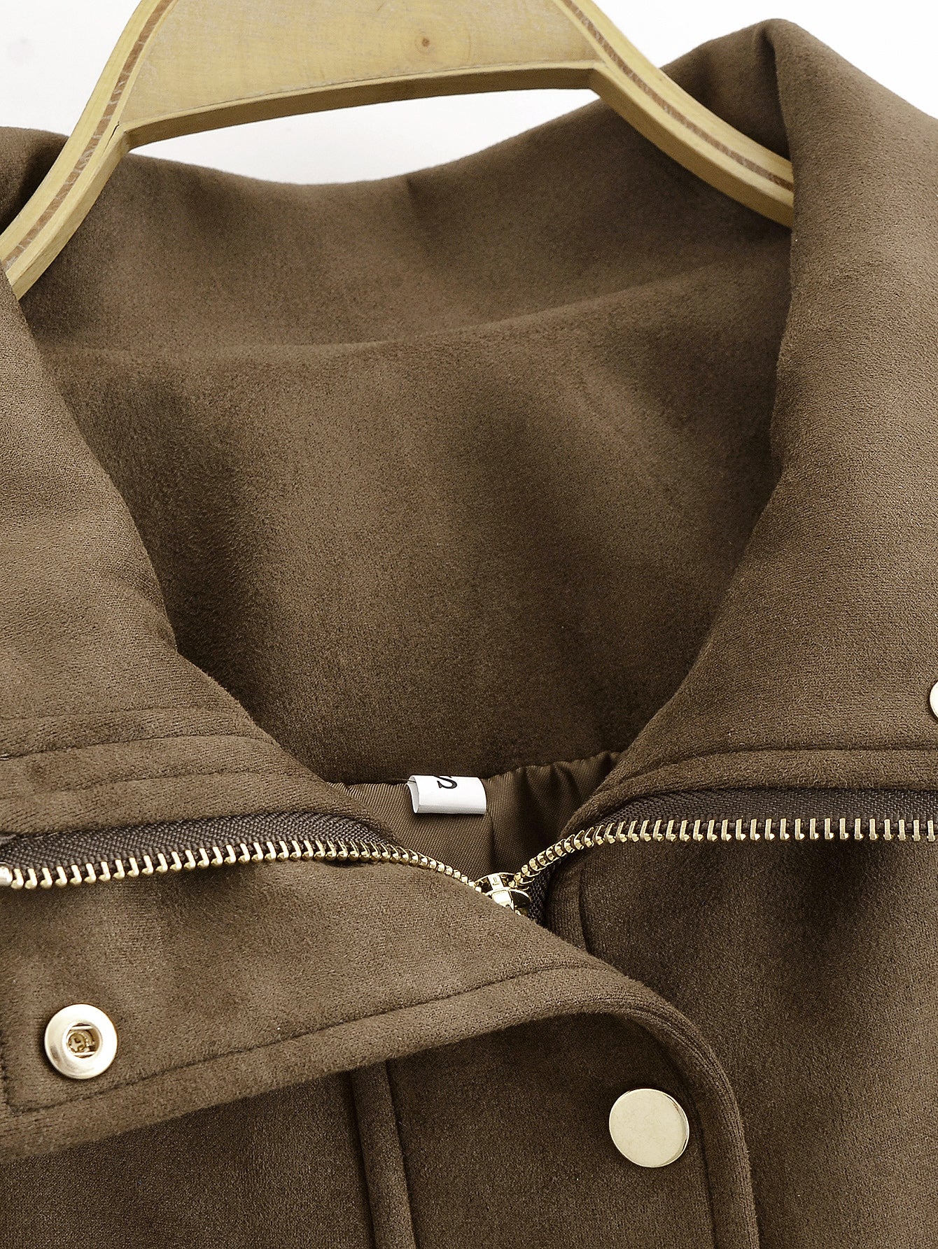 Women Clothing Autumn Urban Army Green Collared Drawstring Waist Design Coat