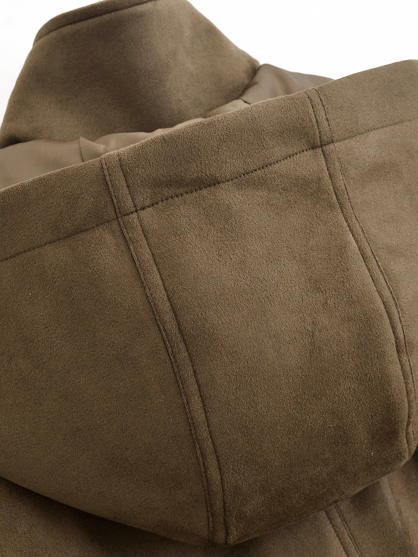 Women Clothing Autumn Urban Army Green Collared Drawstring Waist Design Coat