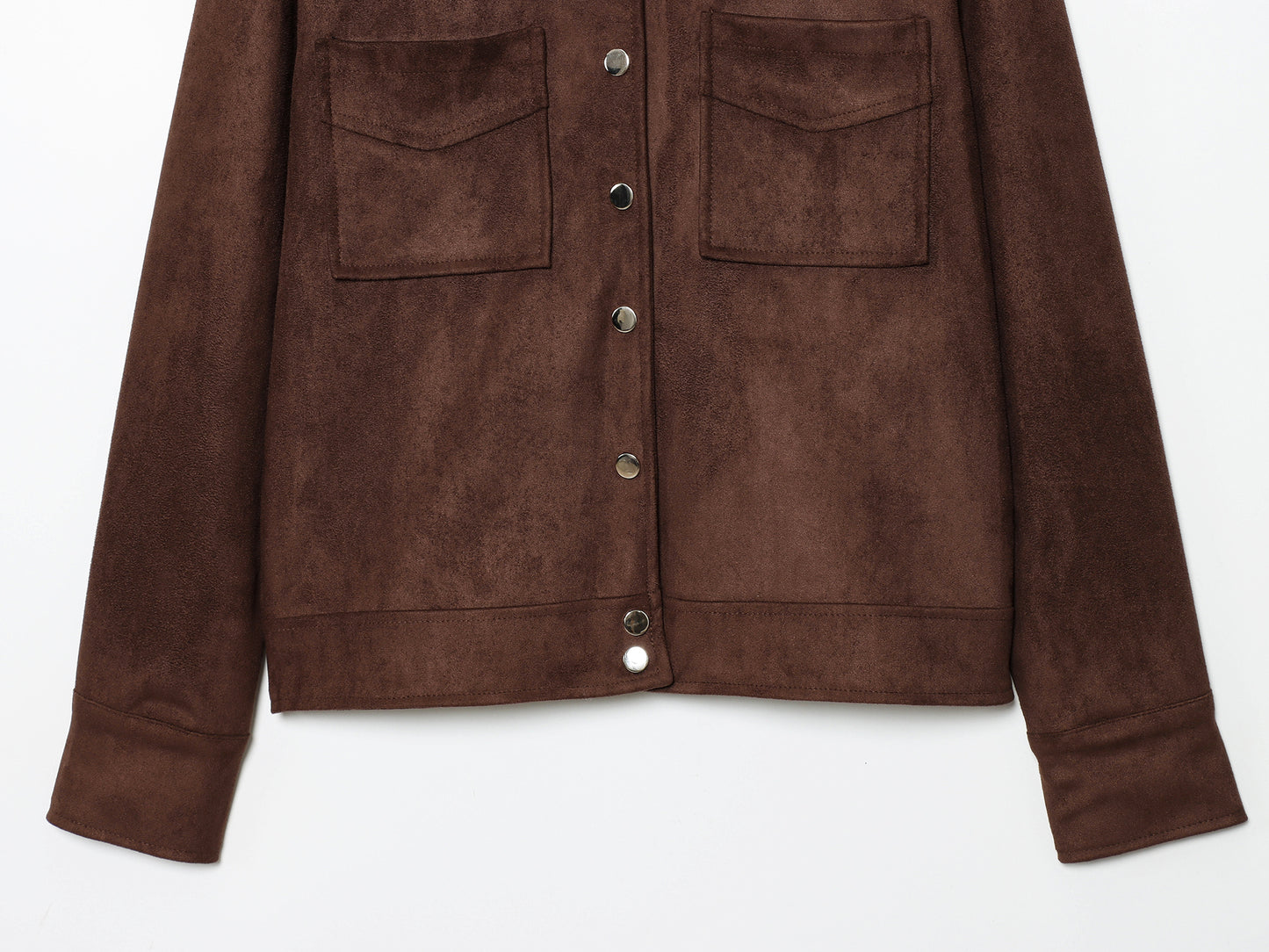 Women Clothing Suede Textured Jacket Jacket