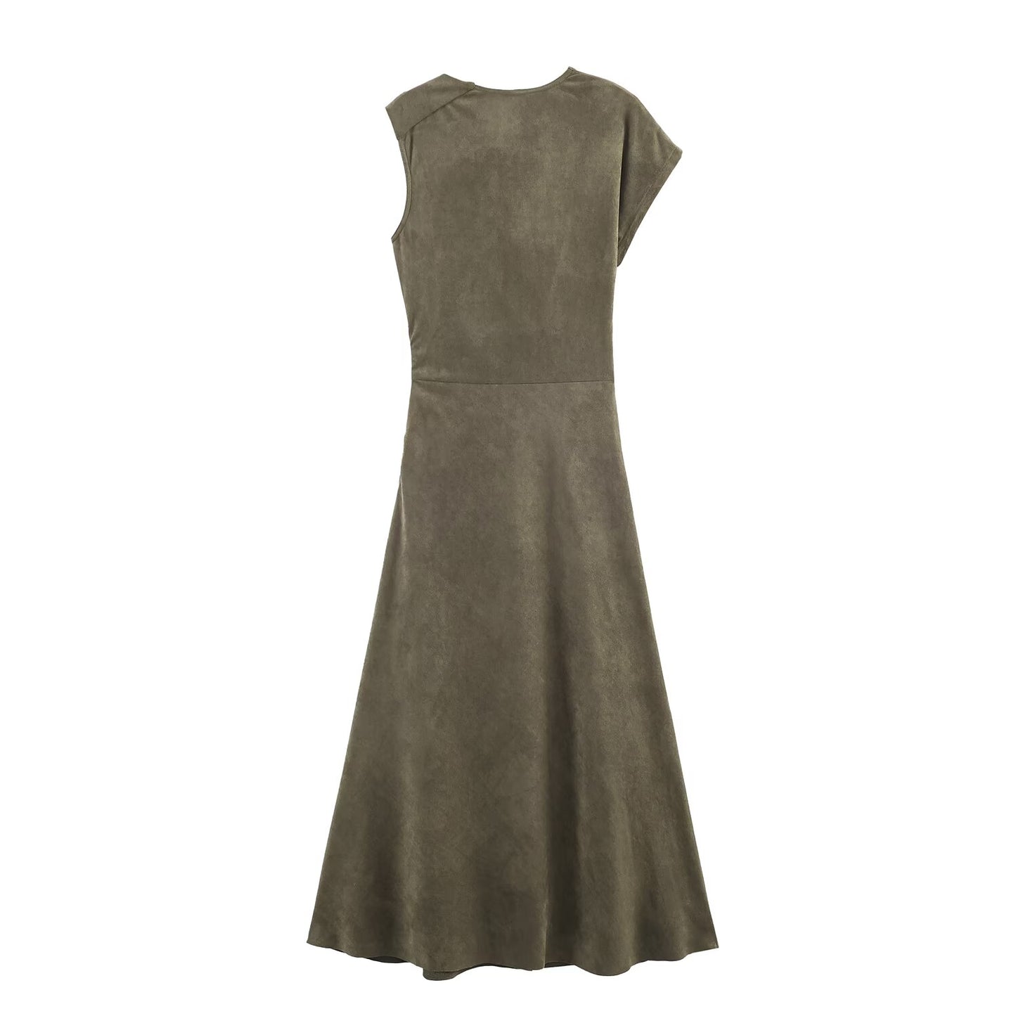 Women Clothing at Suede Effect Asymmetric Dress
