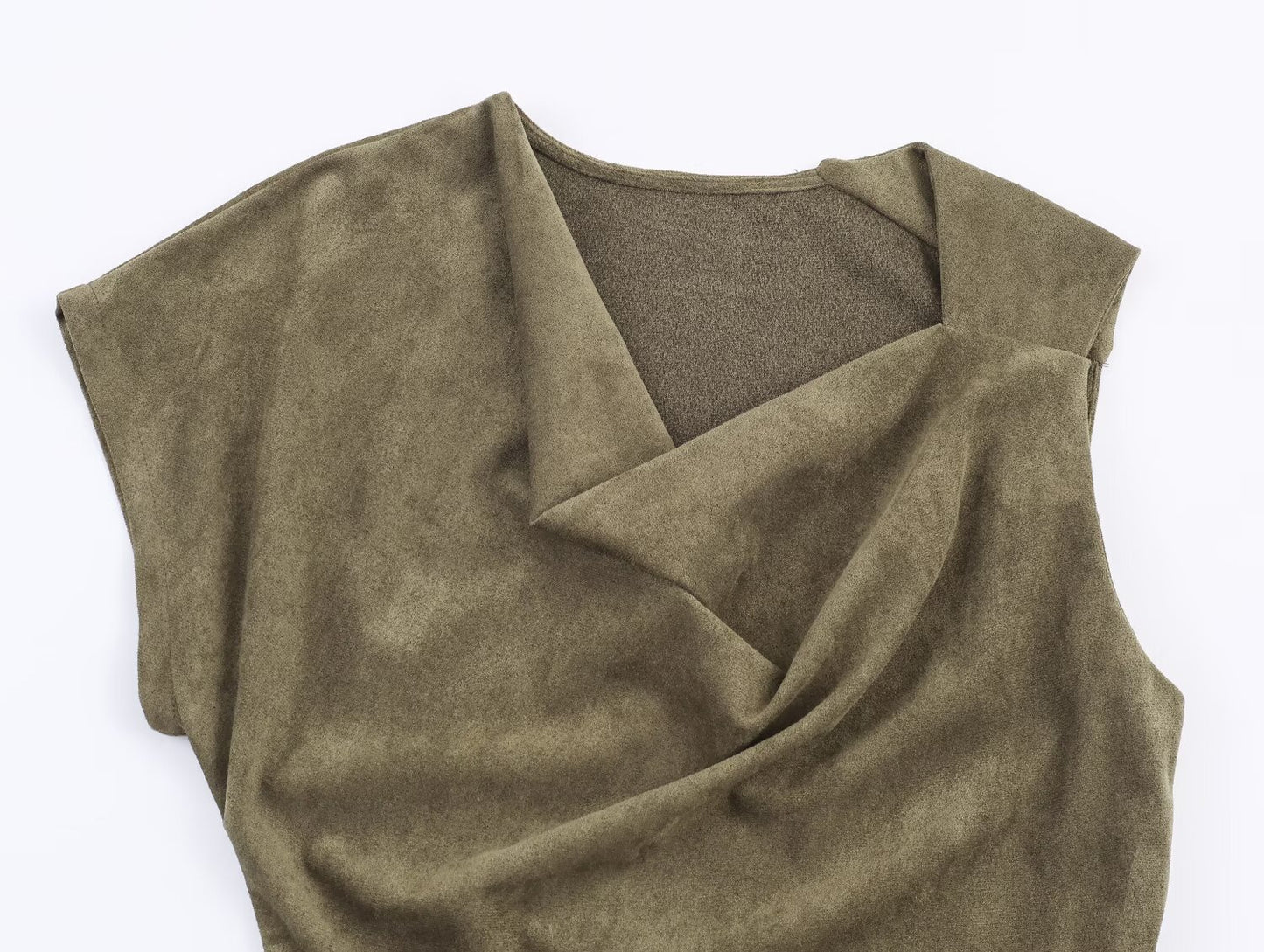 Women Clothing at Suede Effect Asymmetric Dress