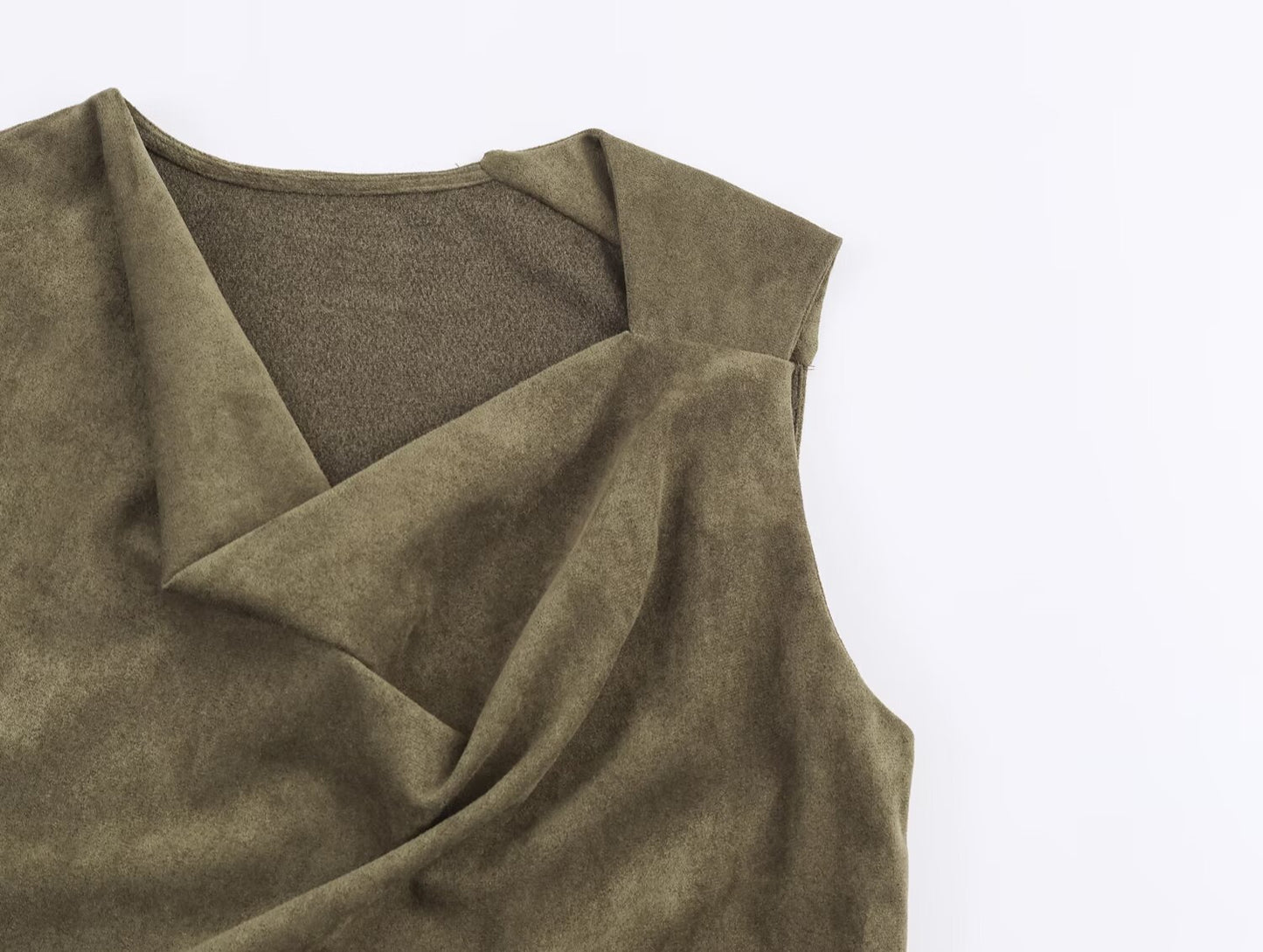 Women Clothing at Suede Effect Asymmetric Dress