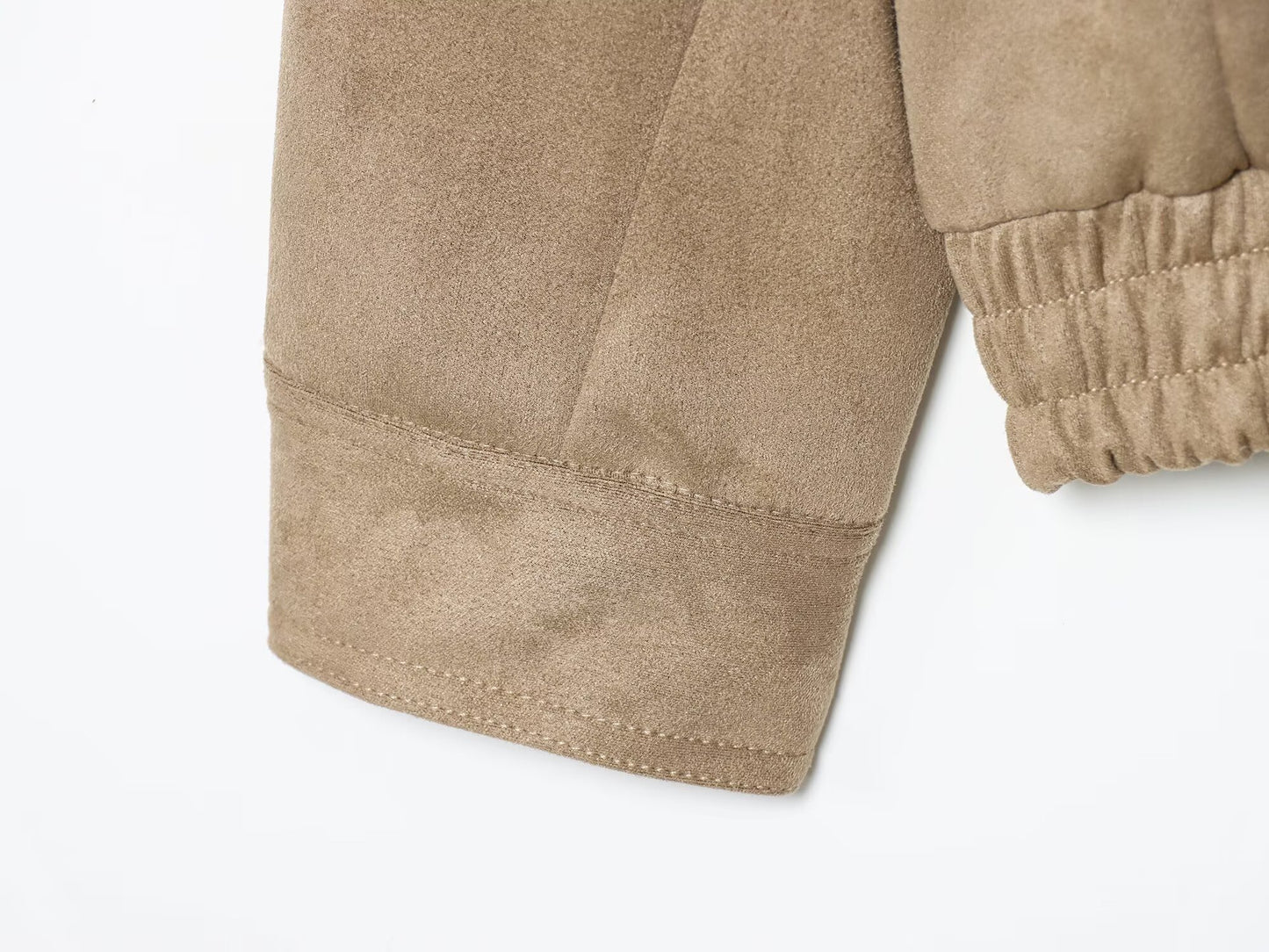 Early Autumn Women Clothing Office Fashionable All Match Suede Textured Leather Coat