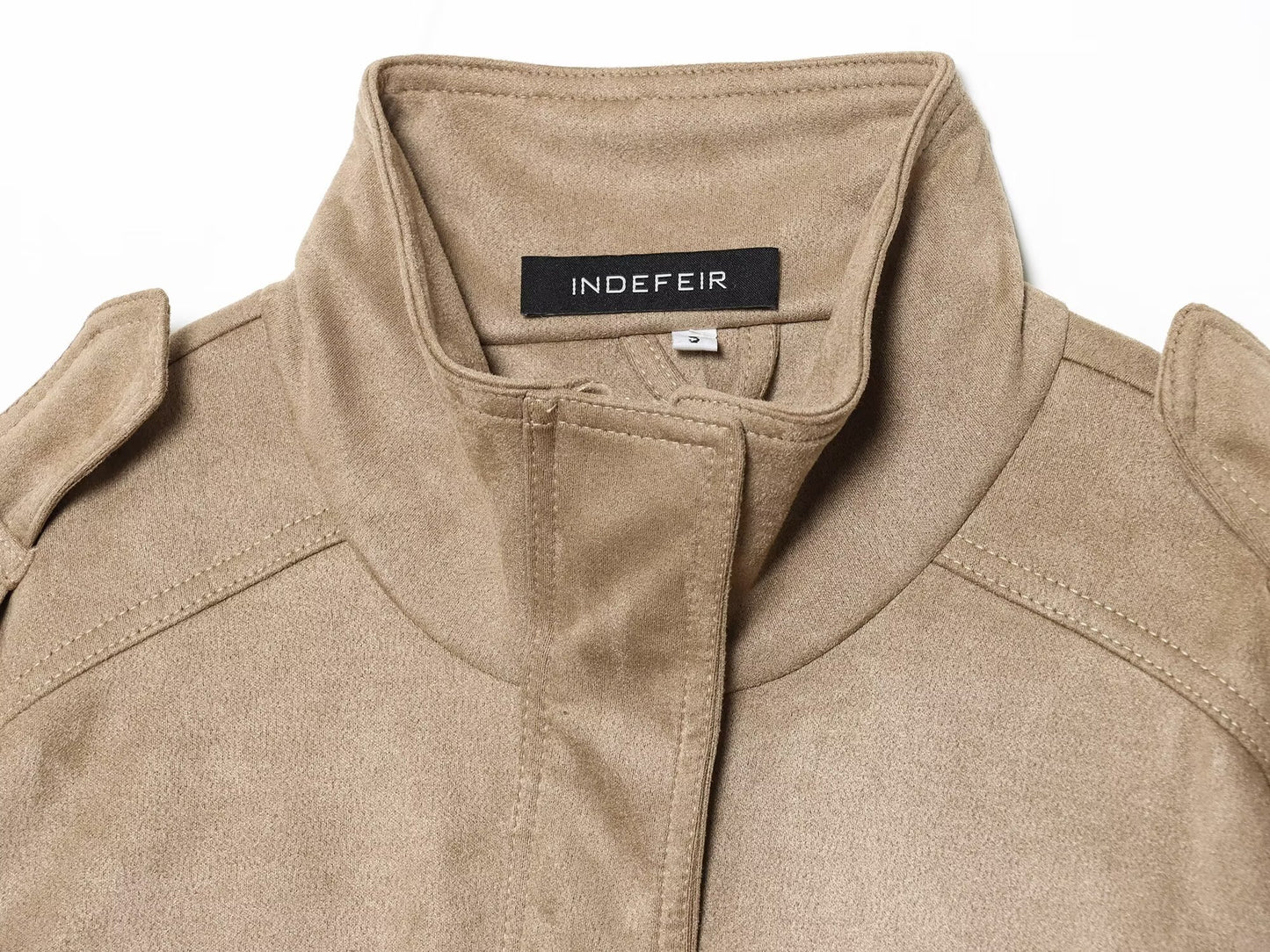 Early Autumn Women Clothing Office Fashionable All Match Suede Textured Leather Coat