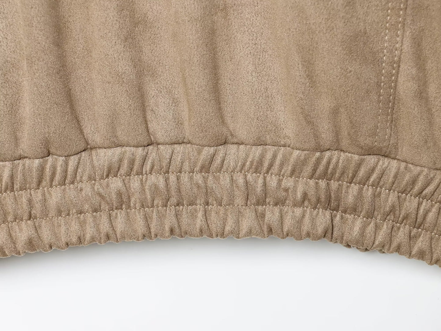 Early Autumn Women Clothing Office Fashionable All Match Suede Textured Leather Coat