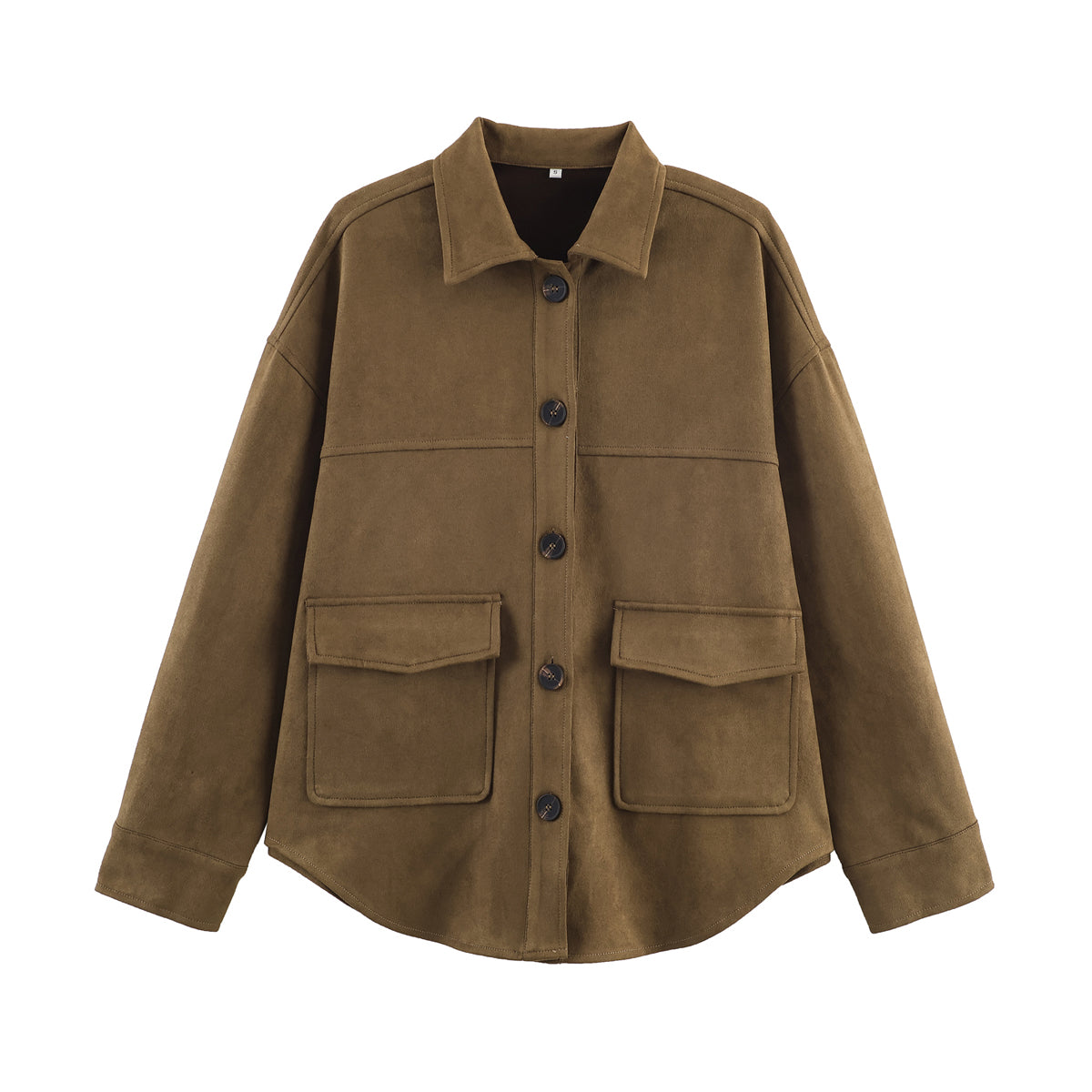 Women Clothing at Casual Suede Shirt Decorative Jacket