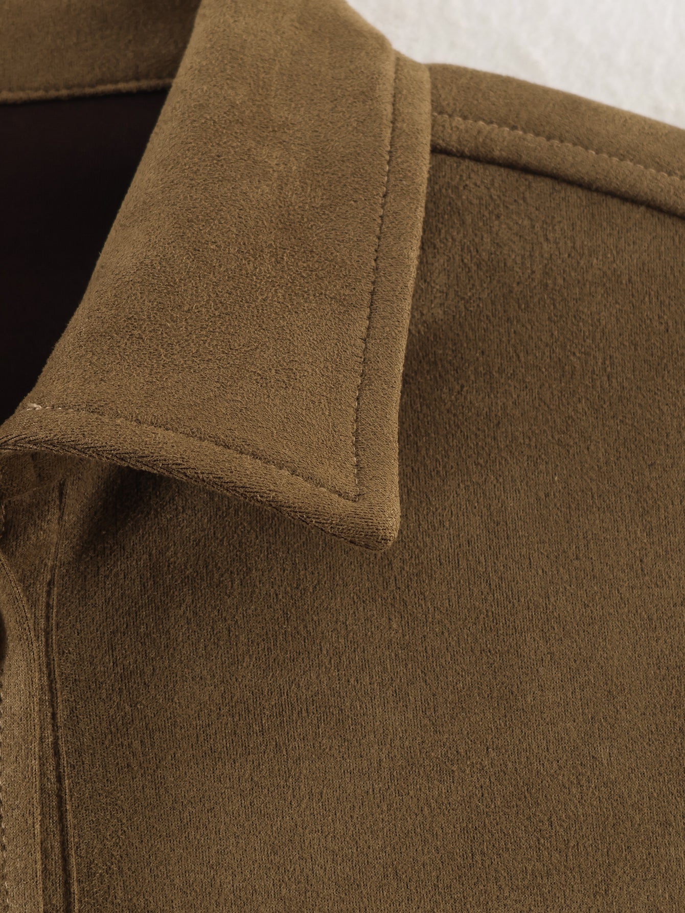 Women Clothing at Casual Suede Shirt Decorative Jacket