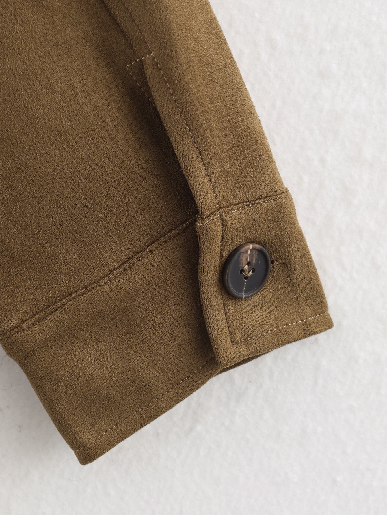 Women Clothing at Casual Suede Shirt Decorative Jacket
