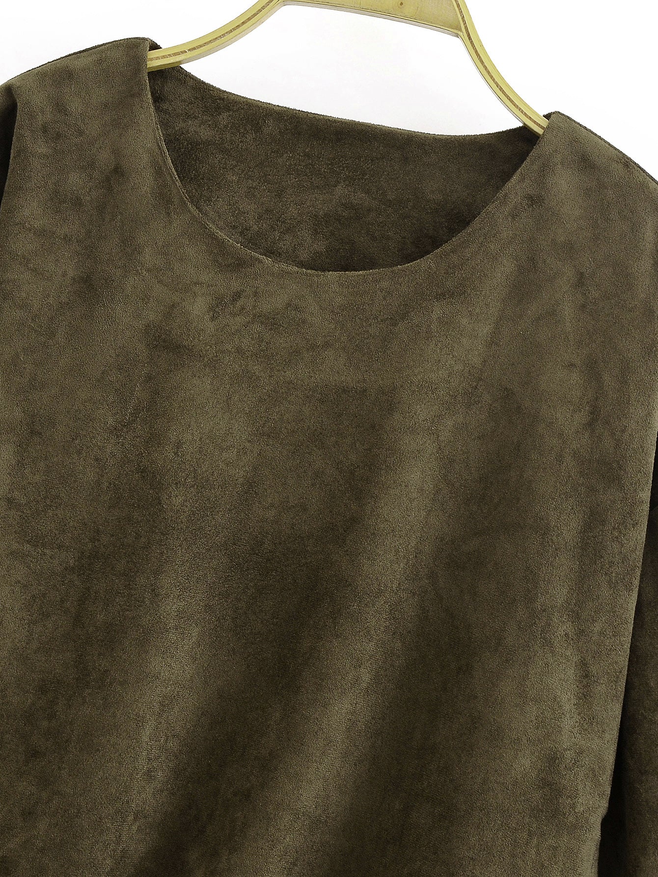 Women Clothing Waist Pleated Suede T shirt Top Belt Pants Suit Women