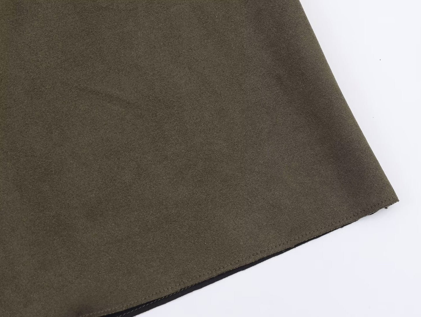 Women Clothing Elegant Suede Effect Long Trench Coat