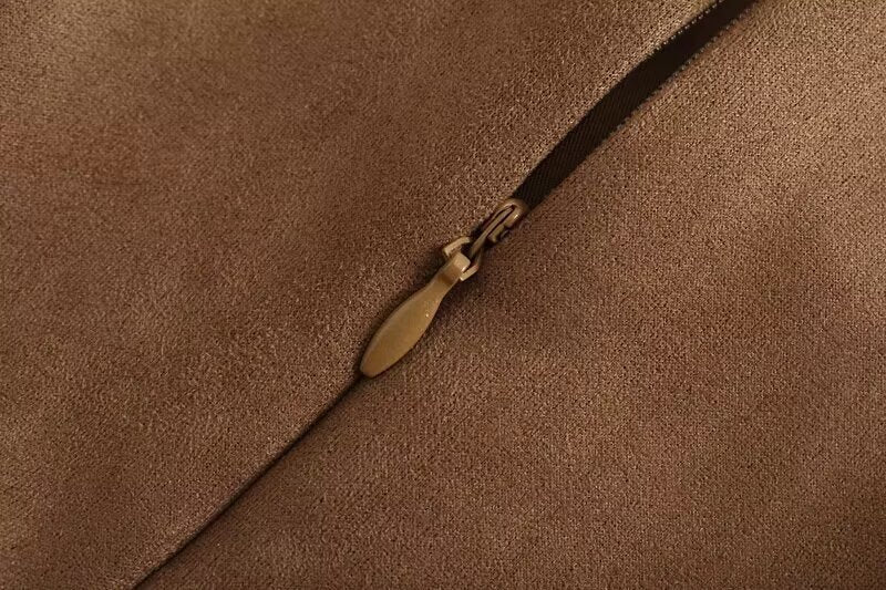 Women Clothing Manufacturer French Vintage Suede Large Swing Skirt