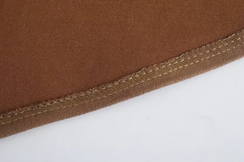 Women Clothing Manufacturer French Vintage Suede Large Swing Skirt