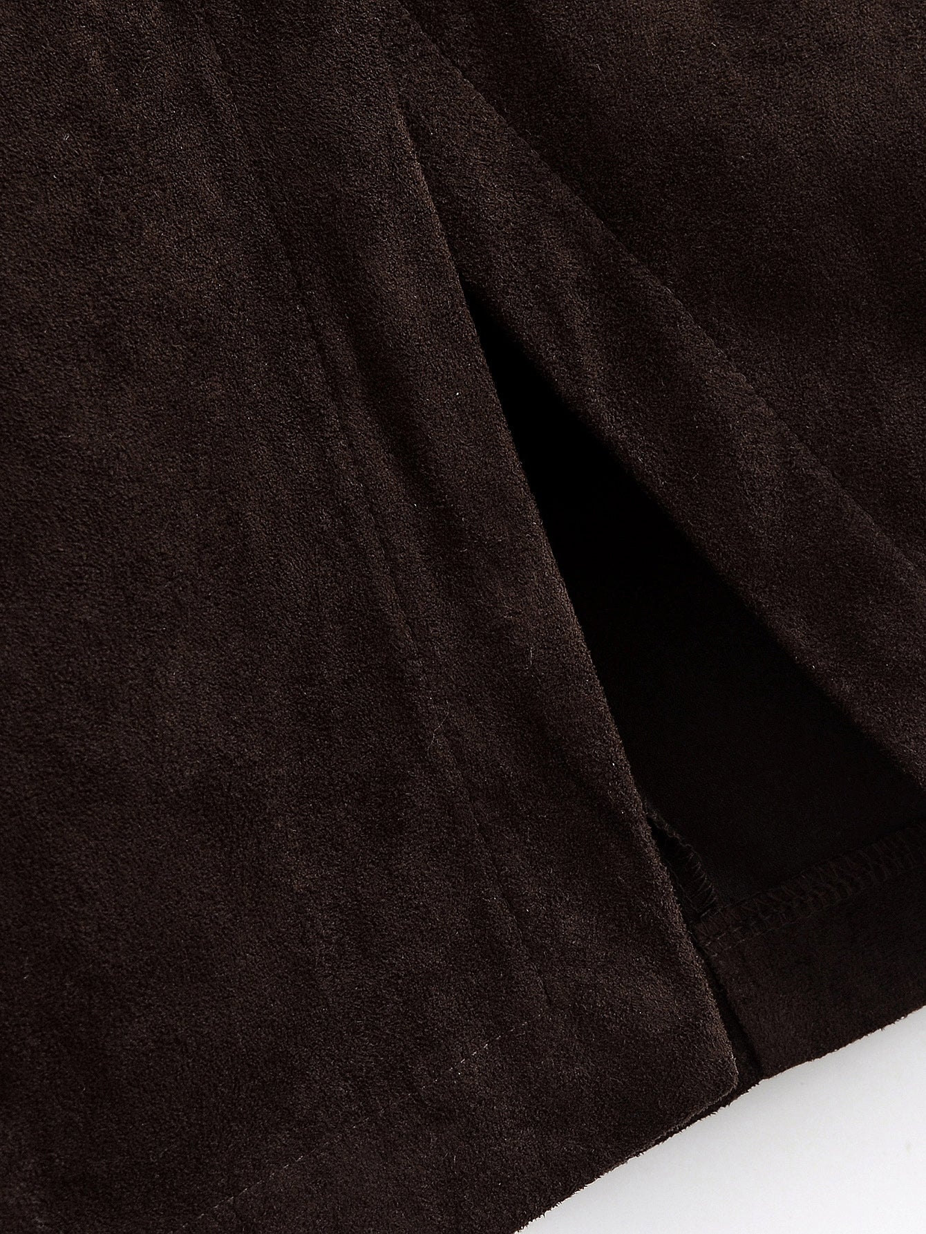 Women Clothing Autumn Brown Front Slit Design Sheath Long Skirt