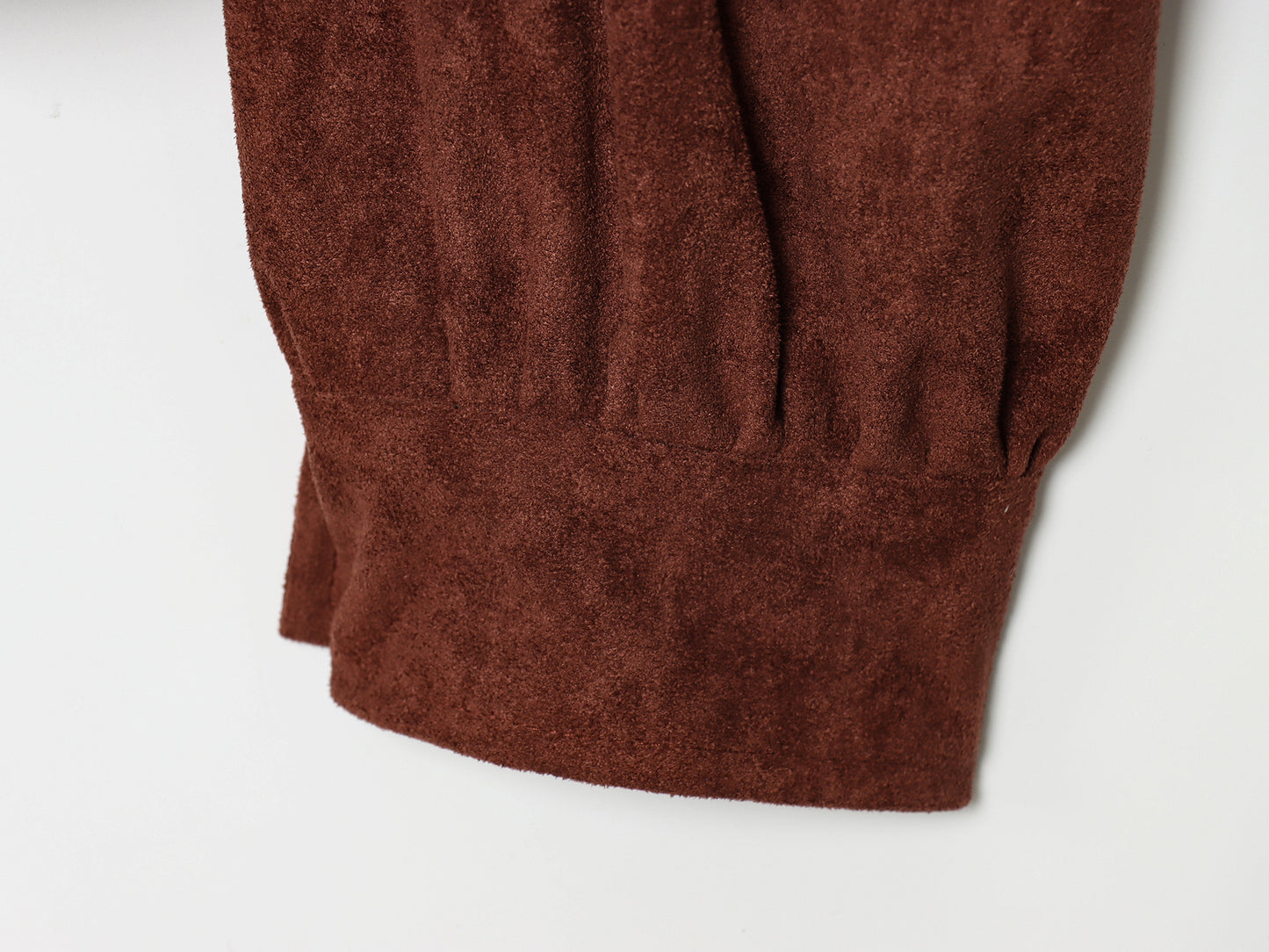 Elegant Women Clothing Solid Color Suede Pleated Stand Collar Coat