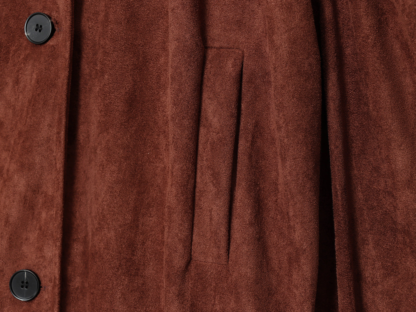 Elegant Women Clothing Solid Color Suede Pleated Stand Collar Coat