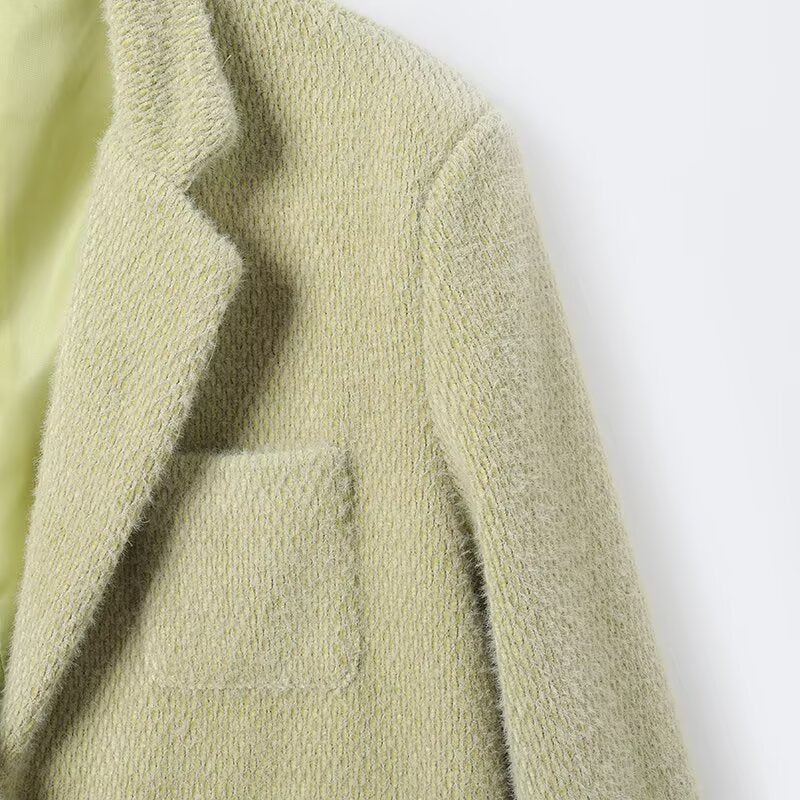 Women Clothing Long Sleeve Suede Casual Blazer Top