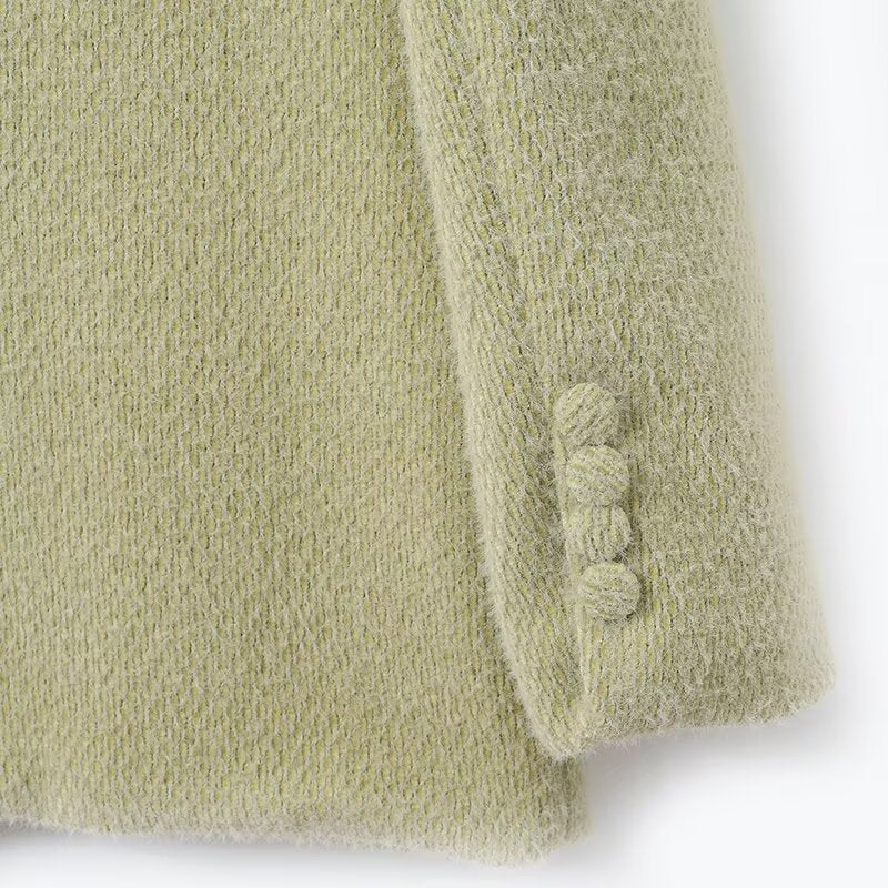 Women Clothing Long Sleeve Suede Casual Blazer Top