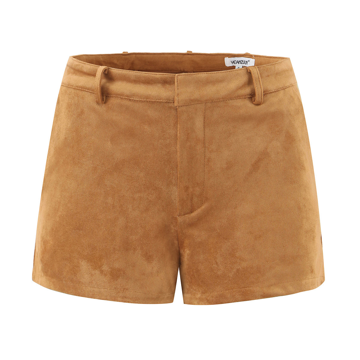 Autumn Winter Vintage Suede Fabric Jacket Coat Suede Shorts Set