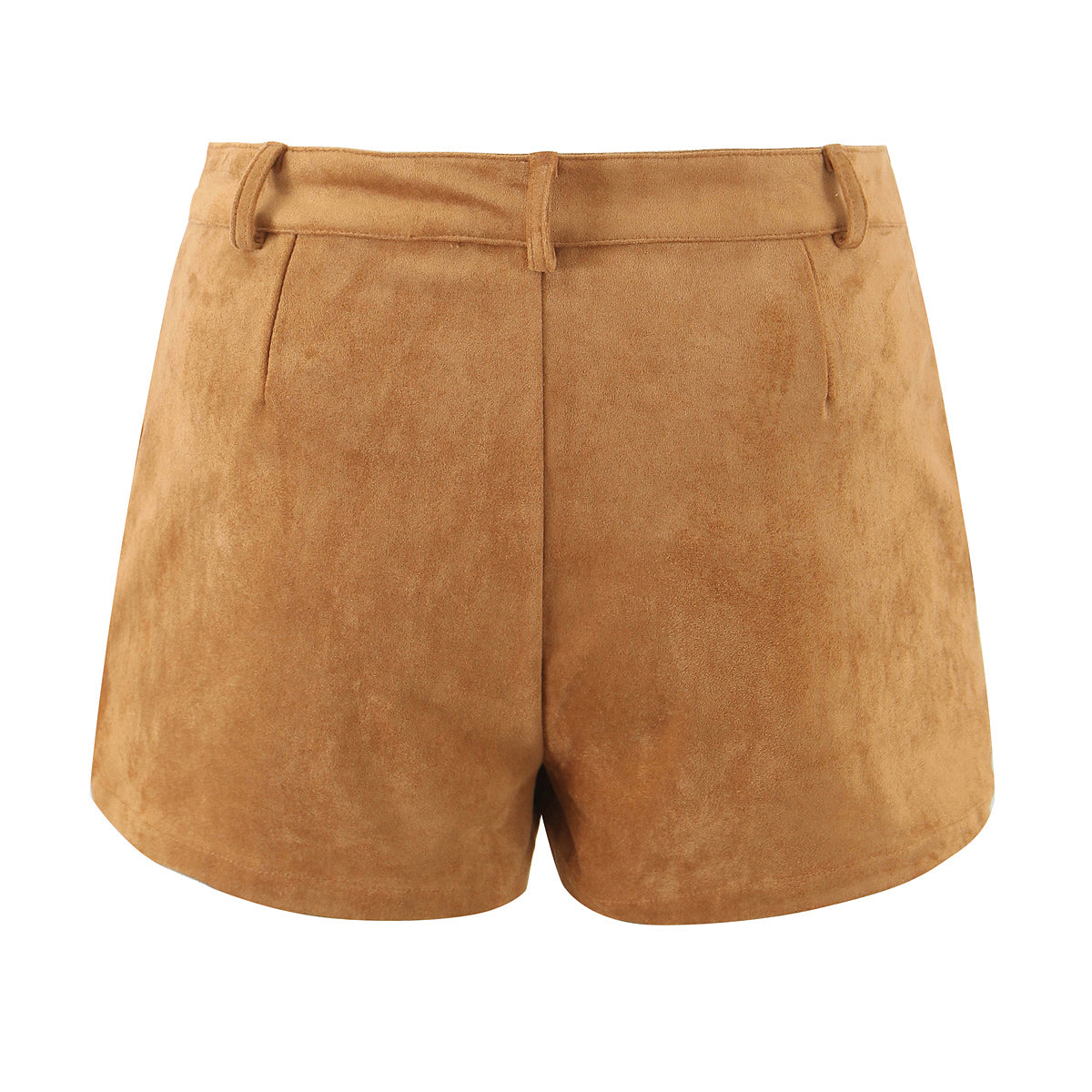 Autumn Winter Vintage Suede Fabric Jacket Coat Suede Shorts Set