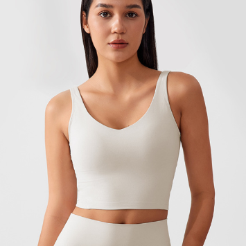 Fixed Chest Pad Vest Sports Bra Nude Feel Shaping Yoga Underwear U Shaped Beauty Back Fitness Top