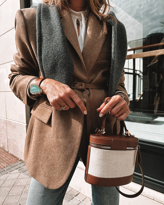 Spring Autumn High End Casual Loose Belt Blazer Women Clothing