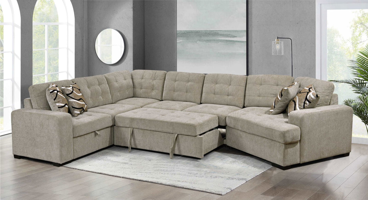 149" Oversized Sectional Modern Large Upholstered U-Shape Sectional Sofa, Extra Wide Chaise Lounge Couch for Home, Bedroom, Apartment, Dorm, Office, Light Gray himalipasal