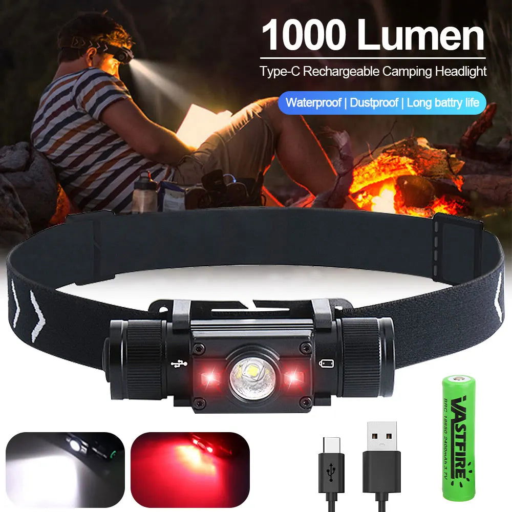 16W L2+2*XPE Mini Headlight White+Green/Red/White Headlamp 7-Modes USB Charging Flashlight Camping Hunting Frontal Head Lantern himalipasal