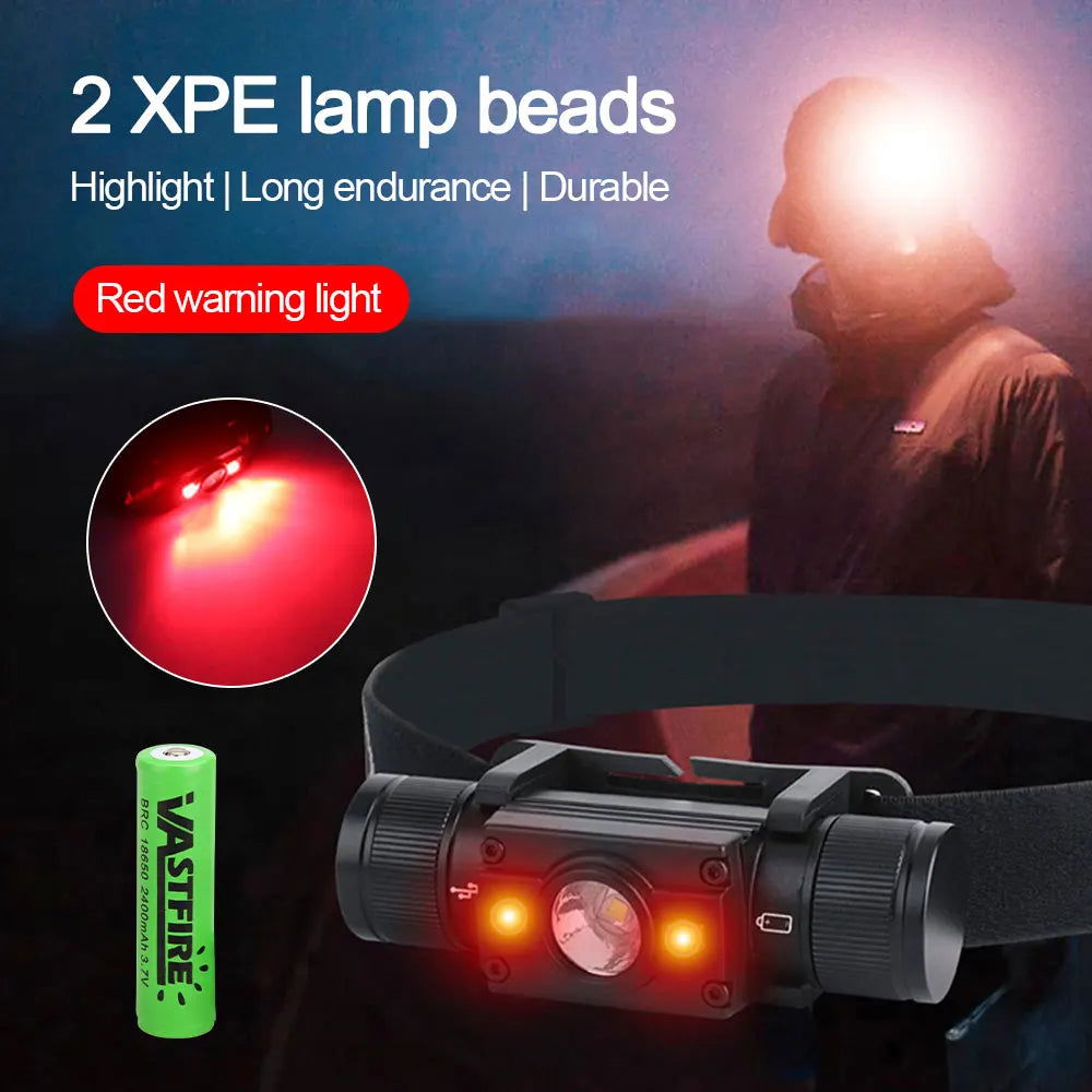 16W L2+2*XPE Mini Headlight White+Green/Red/White Headlamp 7-Modes USB Charging Flashlight Camping Hunting Frontal Head Lantern himalipasal