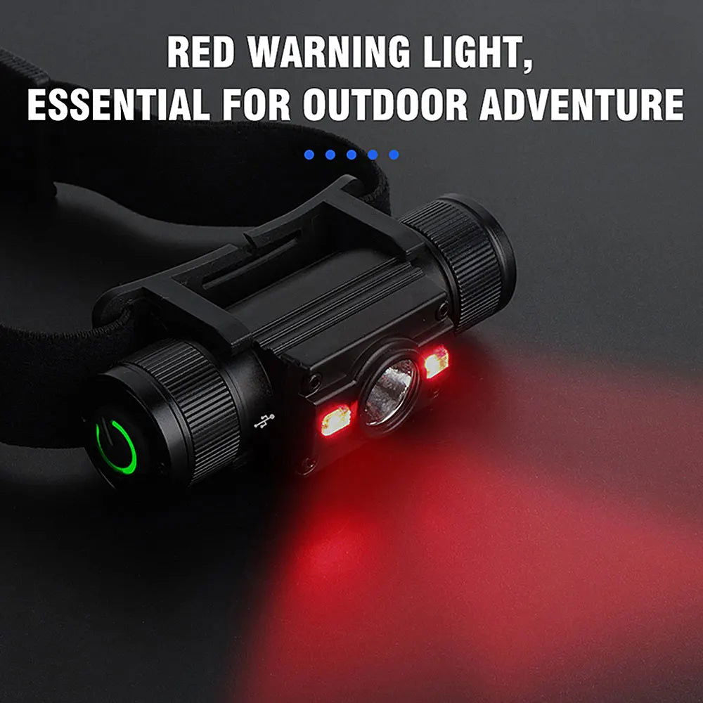 16W L2+2*XPE Mini Headlight White+Green/Red/White Headlamp 7-Modes USB Charging Flashlight Camping Hunting Frontal Head Lantern himalipasal