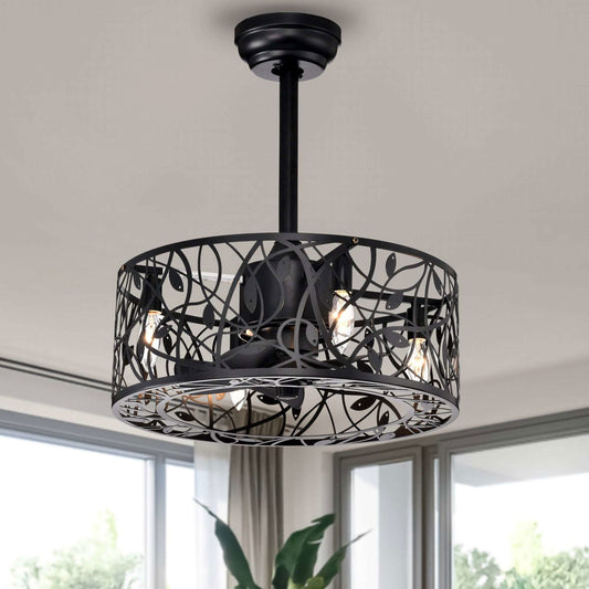 18'' Decor Forward Reverse 5 Blades Ceiling Fan Lamps, Industrial Style Vintage Fan Ceiling Fan with 3 Speeds Adjustable for Living Room, Bedroom, Kitchen himalipasal