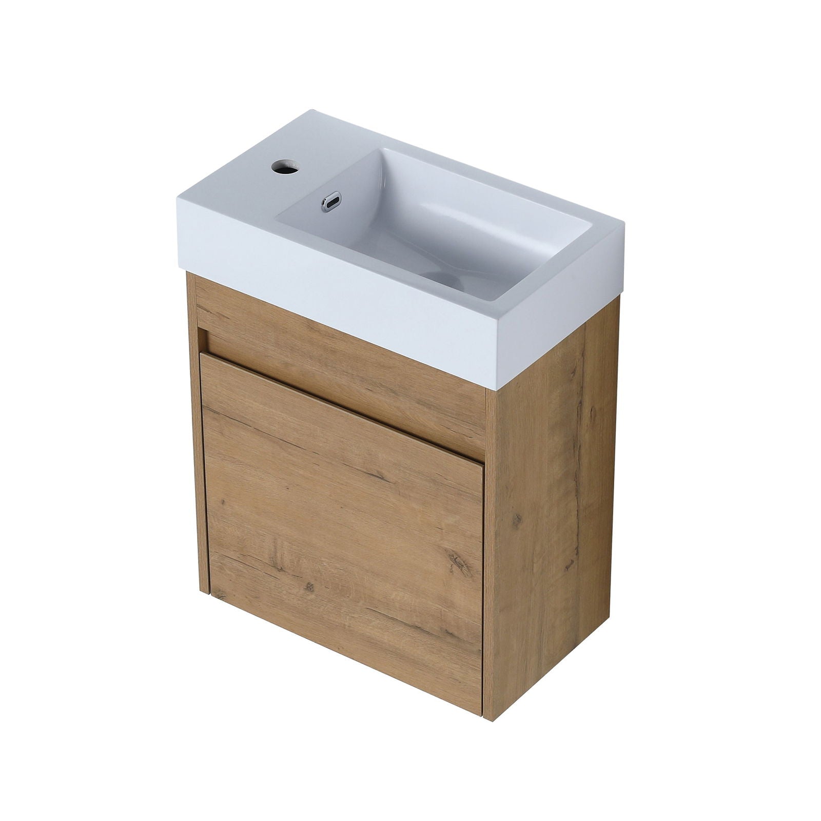 18'' Floating Wall-Mounted Bathroom Vanity with White Resin Sink & Soft-Close Cabinet Door himalipasal