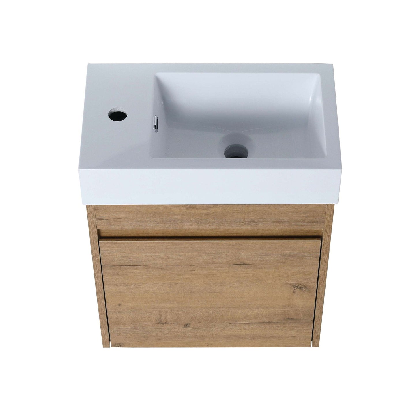 18'' Floating Wall-Mounted Bathroom Vanity with White Resin Sink & Soft-Close Cabinet Door himalipasal