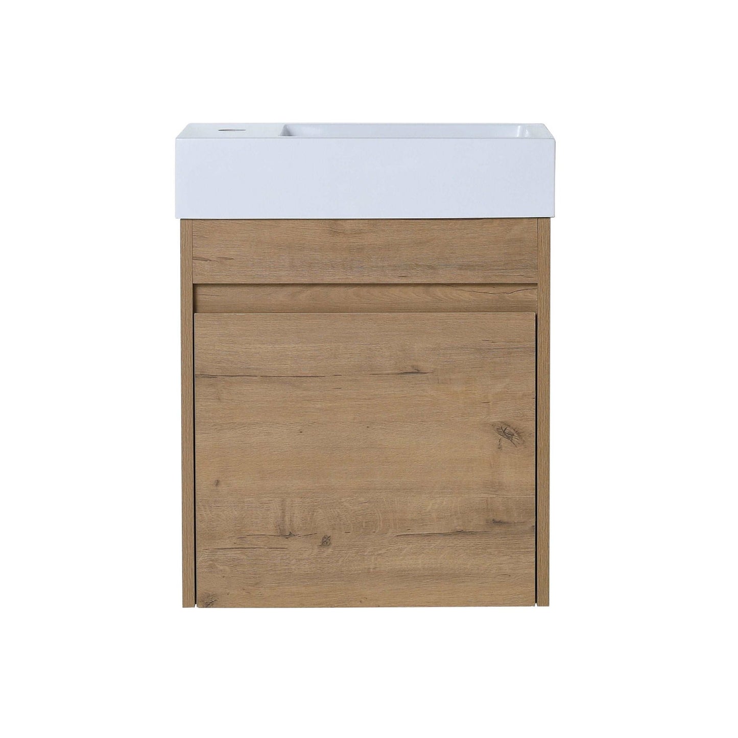 18'' Floating Wall-Mounted Bathroom Vanity with White Resin Sink & Soft-Close Cabinet Door himalipasal