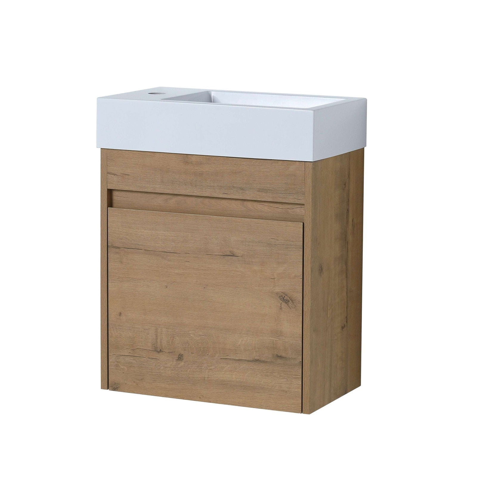 18'' Floating Wall-Mounted Bathroom Vanity with White Resin Sink & Soft-Close Cabinet Door himalipasal