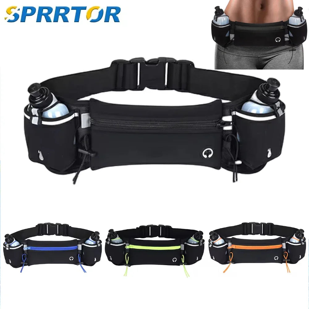 1PCS Hydration Running Belt with Water Bottles for Men & Women – Running Water Bottles, Water Resistant Pouch Fits All Phones himalipasal