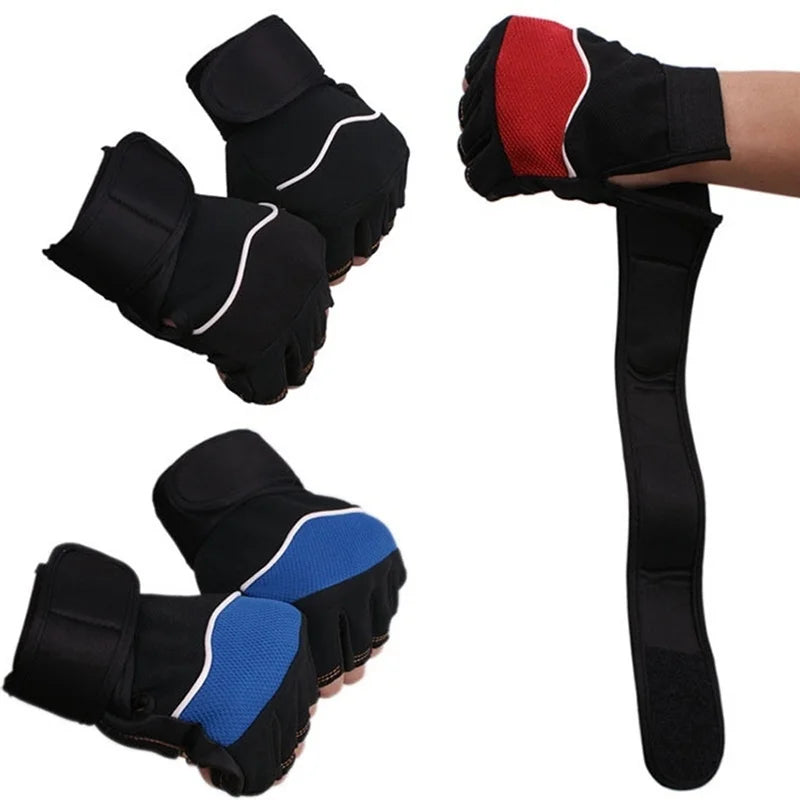 1Pair Riding Non-skid, Warm, Sunscreen, Outdoor Mountaineering Tactics, Fitness, and Cycling Open Finger Half Finger Gloves himalipasal