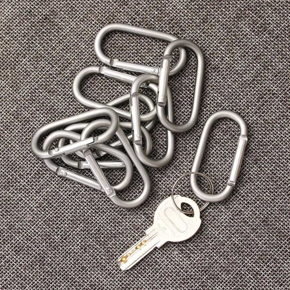 2/5/10pcs Multifunctional Alloy Aluminum Spring Hook Carabiner Camping Equipment Survival Gear Outdoor Mountaineering Travel Ki himalipasal