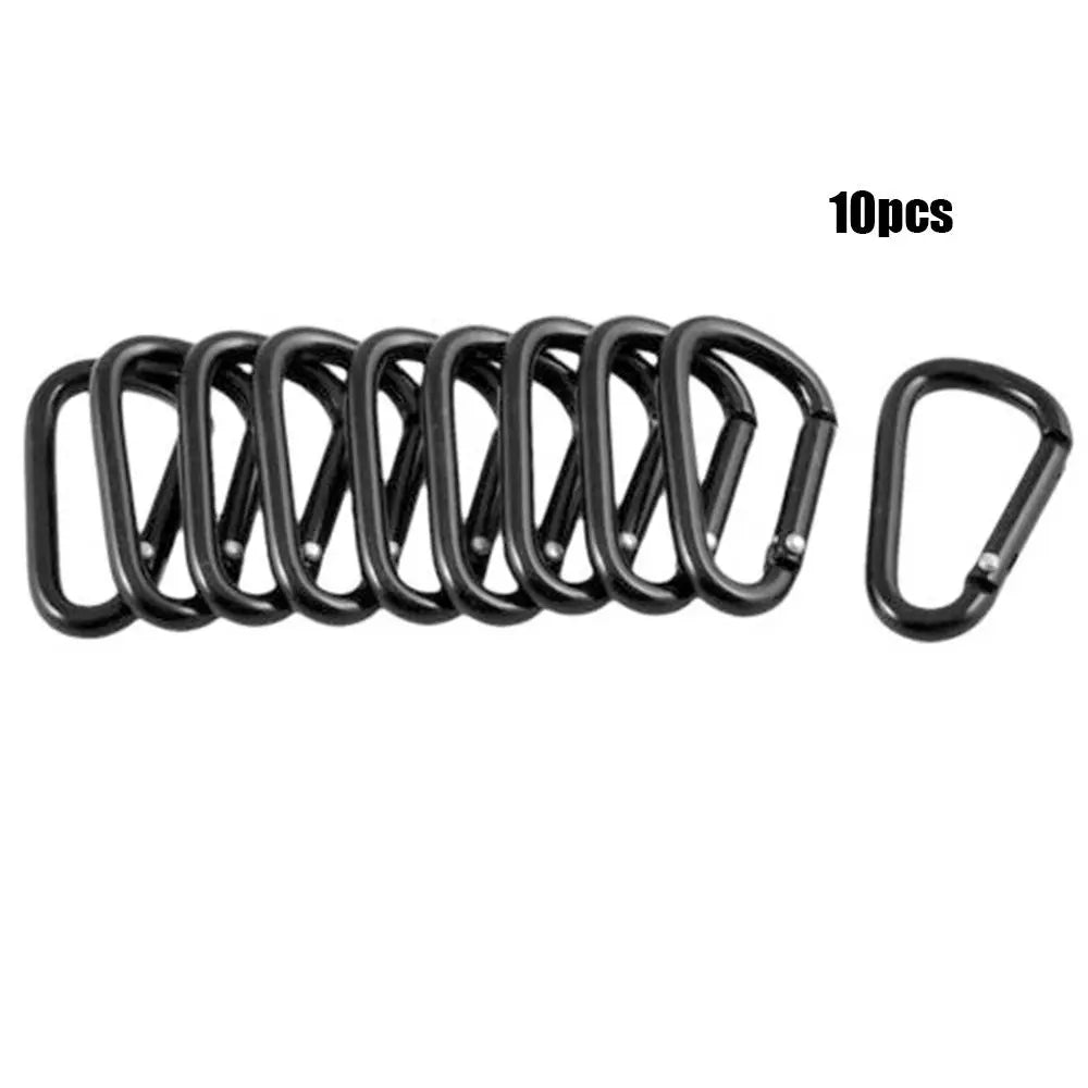 2/5/10pcs Multifunctional Alloy Aluminum Spring Hook Carabiner Camping Equipment Survival Gear Outdoor Mountaineering Travel Ki himalipasal