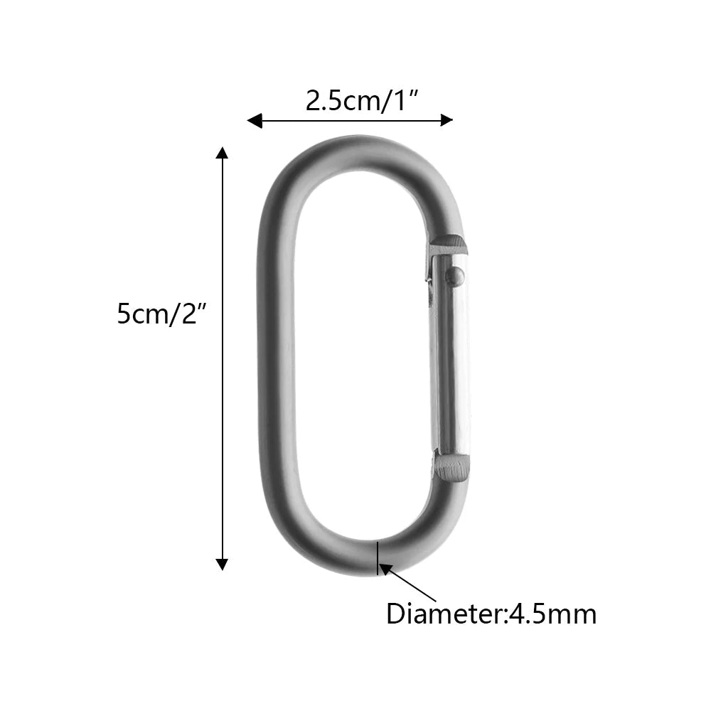 2/5/10pcs Multifunctional Alloy Aluminum Spring Hook Carabiner Camping Equipment Survival Gear Outdoor Mountaineering Travel Ki himalipasal